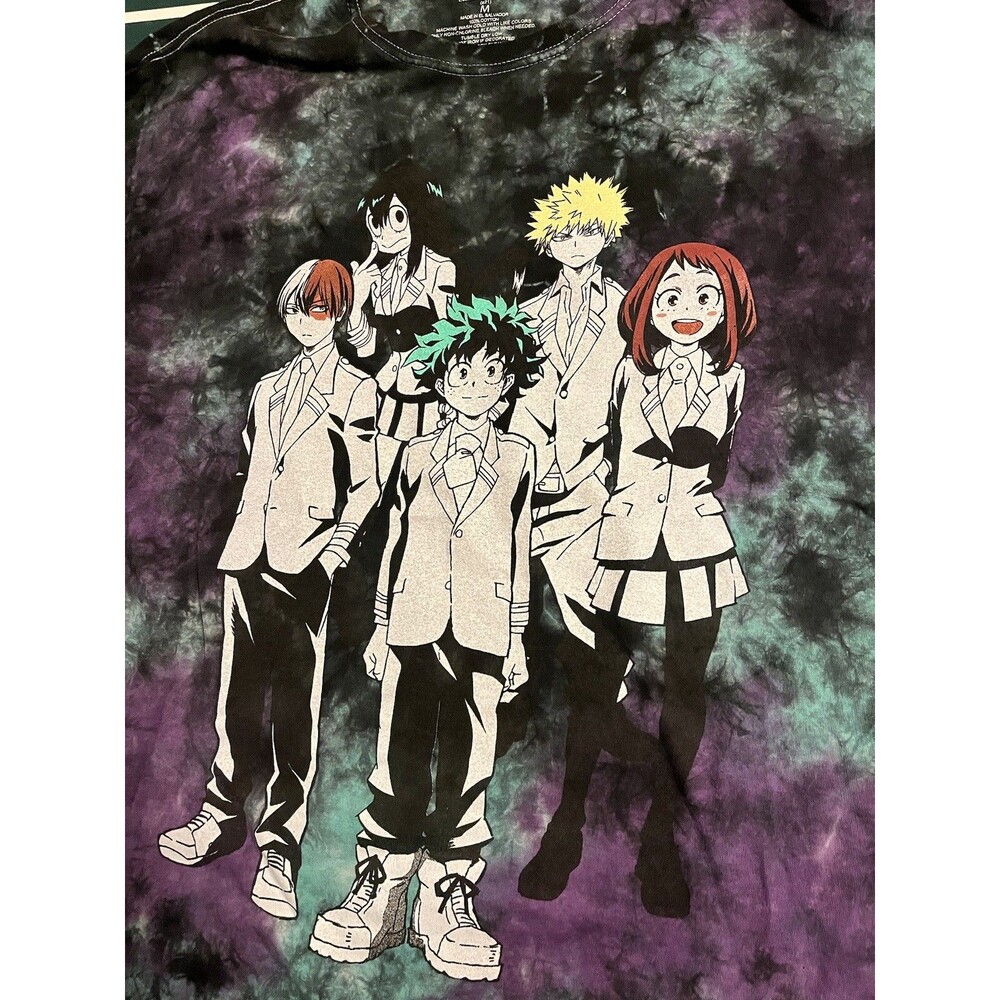 My Hero Academia Tie Dye T-Shirt MEDIUM Anime Manga Comics Japanese Double Sided